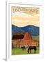Lancaster County, Pennsylvania - Barn and Horses-Lantern Press-Framed Art Print
