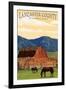 Lancaster County, Pennsylvania - Barn and Horses-Lantern Press-Framed Art Print