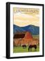 Lancaster County, Pennsylvania - Barn and Horses-Lantern Press-Framed Art Print