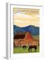 Lancaster County, Pennsylvania - Barn and Horses-Lantern Press-Framed Art Print