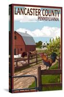 Lancaster County, Pennsylvania - Barnyard Scene-Lantern Press-Stretched Canvas