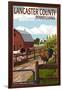 Lancaster County, Pennsylvania - Barnyard Scene-Lantern Press-Framed Art Print