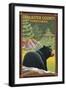 Lancaster County, Pennsylvania - Black Bear in Forest-Lantern Press-Framed Art Print