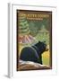 Lancaster County, Pennsylvania - Black Bear in Forest-Lantern Press-Framed Art Print