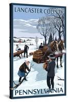 Lancaster County, Pennsylvania - Firewood Winter Scene-Lantern Press-Stretched Canvas