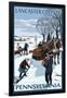 Lancaster County, Pennsylvania - Firewood Winter Scene-Lantern Press-Framed Art Print