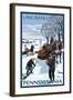 Lancaster County, Pennsylvania - Firewood Winter Scene-Lantern Press-Framed Art Print