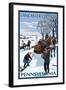 Lancaster County, Pennsylvania - Firewood Winter Scene-Lantern Press-Framed Art Print