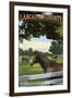 Lancaster County, Pennsylvania - Horse Pasture-Lantern Press-Framed Art Print