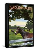 Lancaster County, Pennsylvania - Horse Pasture-Lantern Press-Framed Stretched Canvas