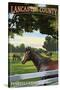 Lancaster County, Pennsylvania - Horse Pasture-Lantern Press-Stretched Canvas