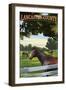 Lancaster County, Pennsylvania - Horse Pasture-Lantern Press-Framed Art Print