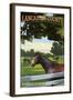 Lancaster County, Pennsylvania - Horse Pasture-Lantern Press-Framed Art Print