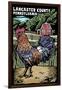 Lancaster County, Pennsylvania - Rooster - Scratchboard-Lantern Press-Framed Art Print