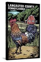 Lancaster County, Pennsylvania - Rooster - Scratchboard-Lantern Press-Stretched Canvas