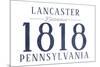 Lancaster, Pennsylvania - Established Date (Blue)-Lantern Press-Mounted Premium Giclee Print