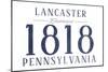 Lancaster, Pennsylvania - Established Date (Blue)-Lantern Press-Mounted Art Print