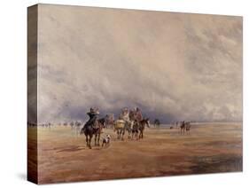 Lancaster Sands, Morecambe Bay (Treasures) 1842-David Y. Cox-Stretched Canvas