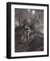 Lance-Corporal C C Parrott Carrying Messages on His Motor-Bicycle Along Roads Swept by Shellfire-H. Ripperger-Framed Giclee Print