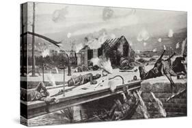 Lance-Corporal Charles Jarvis Blowing Up the Bridge at Jemappes, Belgium, 23 August, 1914-Richard Caton Woodville II-Stretched Canvas