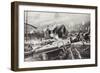 Lance-Corporal Charles Jarvis Blowing Up the Bridge at Jemappes, Belgium, 23 August, 1914-Richard Caton Woodville II-Framed Giclee Print