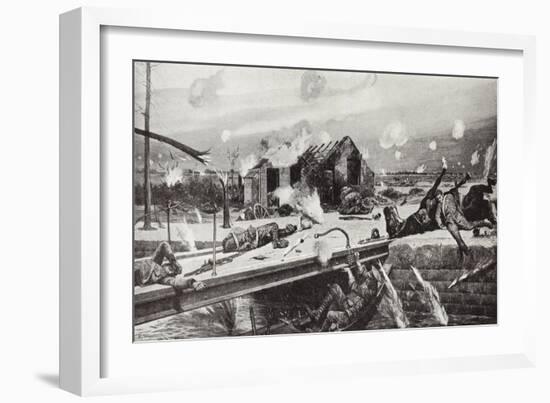 Lance-Corporal Charles Jarvis Blowing Up the Bridge at Jemappes, Belgium, 23 August, 1914-Richard Caton Woodville II-Framed Giclee Print