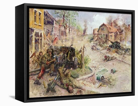 Lance Sergeant J. D Baskeyfield VC (Oil on Canvas)-Terence Cuneo-Framed Stretched Canvas