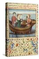 Lancelot and Guinevere Playing Chess-null-Stretched Canvas