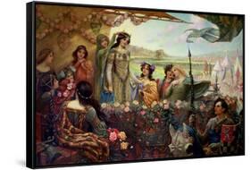 Lancelot and Guinevere-Herbert James Draper-Framed Stretched Canvas