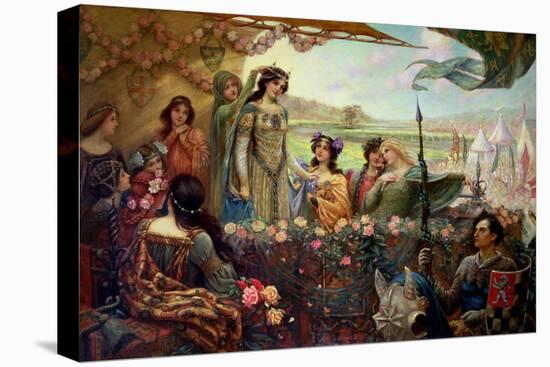 Lancelot and Guinevere-Herbert James Draper-Stretched Canvas