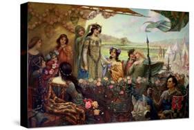 Lancelot and Guinevere-Herbert James Draper-Stretched Canvas