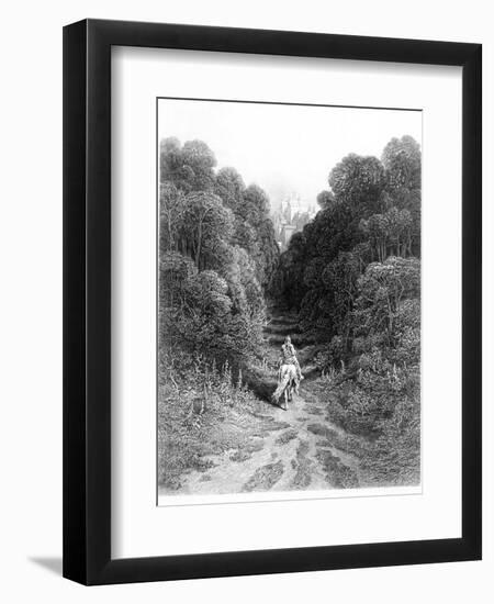 Lancelot Approaches Castle at Astolat, Illustration from 'Idylls of King' by Alfred Tennyson-Gustave Doré-Framed Giclee Print