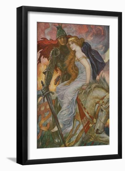 Lancelot Bears Off Guenevere-Henry Justice Ford-Framed Giclee Print
