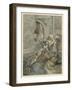 Lancelot Fights a Dragon-Arthur Rackham-Framed Art Print