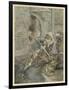 Lancelot Kills Dragon-Arthur Rackham-Framed Art Print