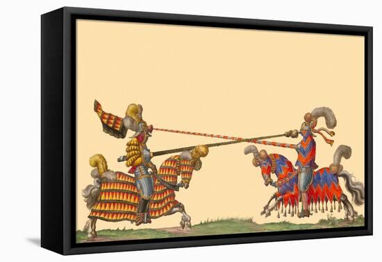 Lances at the Thrust Between Knights-Hector Mair Paulus-Framed Stretched Canvas