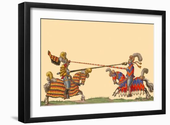 Lances at the Thrust Between Knights-Hector Mair Paulus-Framed Art Print