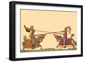 Lances at the Thrust Between Knights-Hector Mair Paulus-Framed Art Print