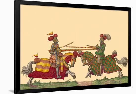 Lances at the Thrust Between Knights-Hector Mair Paulus-Framed Premium Giclee Print