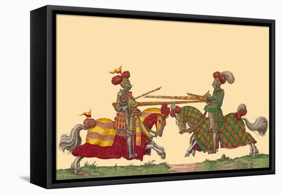 Lances at the Thrust Between Knights-Hector Mair Paulus-Framed Stretched Canvas