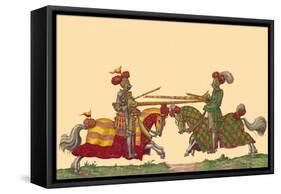 Lances at the Thrust Between Knights-Hector Mair Paulus-Framed Stretched Canvas