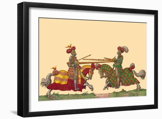 Lances at the Thrust Between Knights-Hector Mair Paulus-Framed Art Print