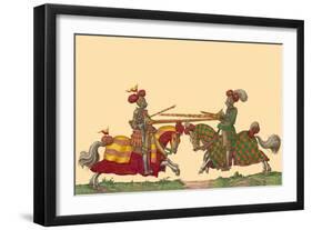 Lances at the Thrust Between Knights-Hector Mair Paulus-Framed Art Print