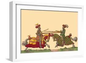 Lances at the Thrust Between Knights-Hector Mair Paulus-Framed Art Print