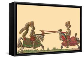 Lances at the Thrust Between Knights-Hector Mair Paulus-Framed Stretched Canvas