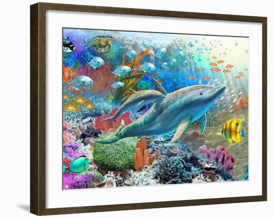 Land and Water Utopia (Variant 1)-Adrian Chesterman-Framed Art Print