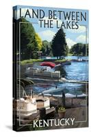 Land Between the Lakes, Kentucky - Pontoon Boats-Lantern Press-Stretched Canvas