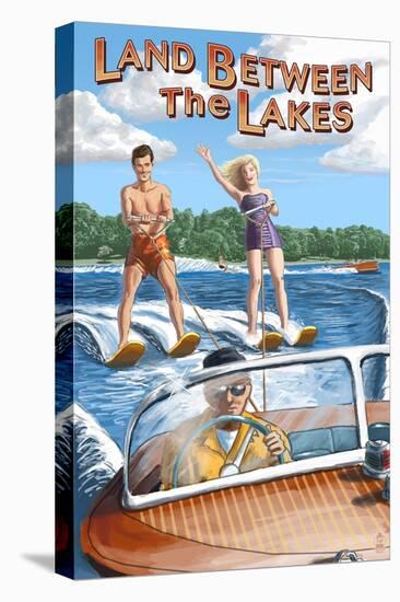 Land Between the Lakes, Kentucky - Water Skiing-Lantern Press-Stretched Canvas