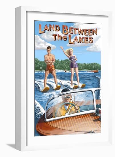 Land Between the Lakes, Kentucky - Water Skiing-Lantern Press-Framed Art Print