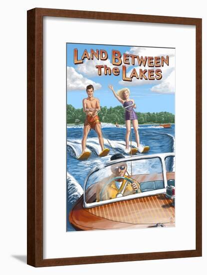 Land Between the Lakes, Kentucky - Water Skiing-Lantern Press-Framed Art Print